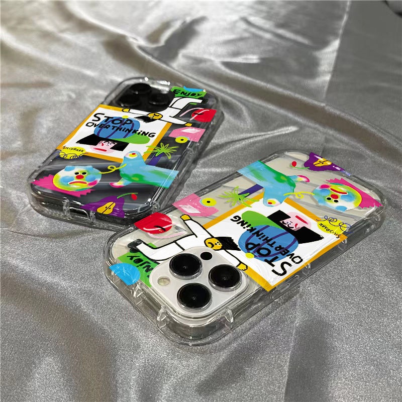 Ốp Điện Thoại Dẻo Trong Suốt Họa Tiết Graffiti Độc Đáo Cho iPhone14promax 1312 / 11 7 / 8plus xr / sins TU81
