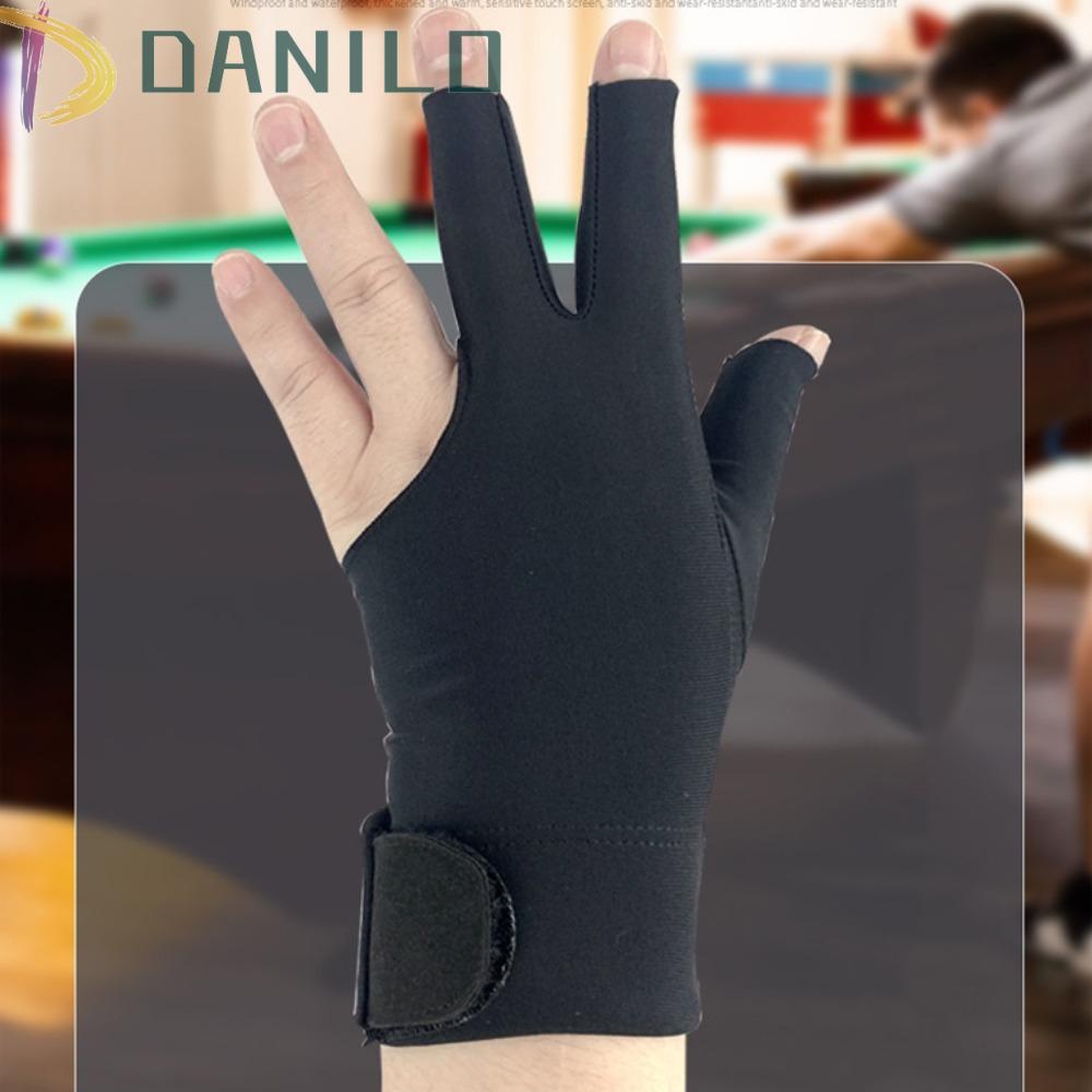 Găng Tay Chơi Bida Ba Ngón Chống Trượt Màu Đen