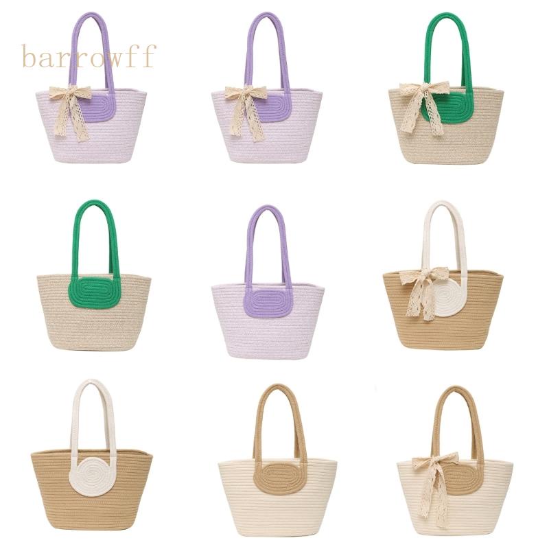 Brroa Túi Tote Bằng Dây Cotton Bện Thủ Công Sức Chứa Lớn Thanh Lịch Và Bền Bỉ Cho Nữ Trong Tuần Và Đi Du Lịch