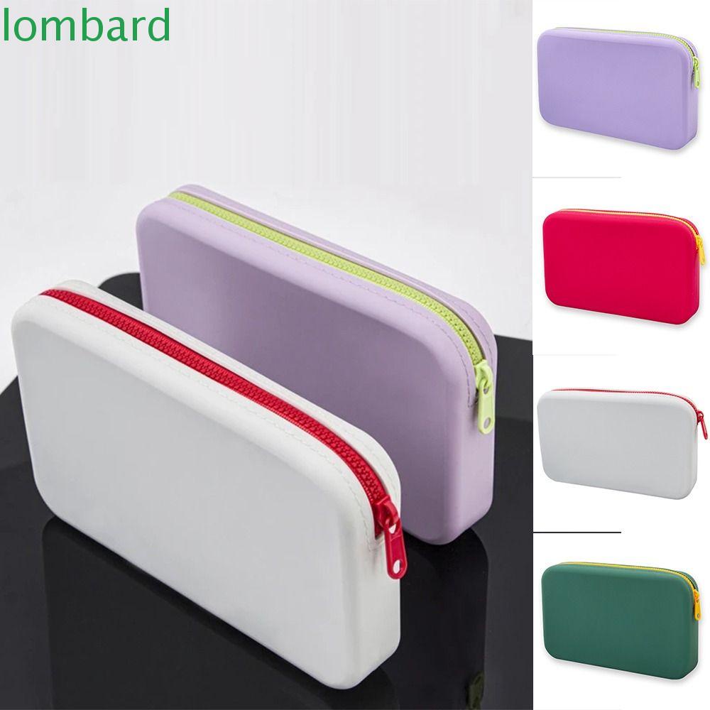 Túi Đựng Mỹ Phẩm Hình Vuông Cỡ Lớn Bằng Silicone Màu Trơn Tiện Dụng