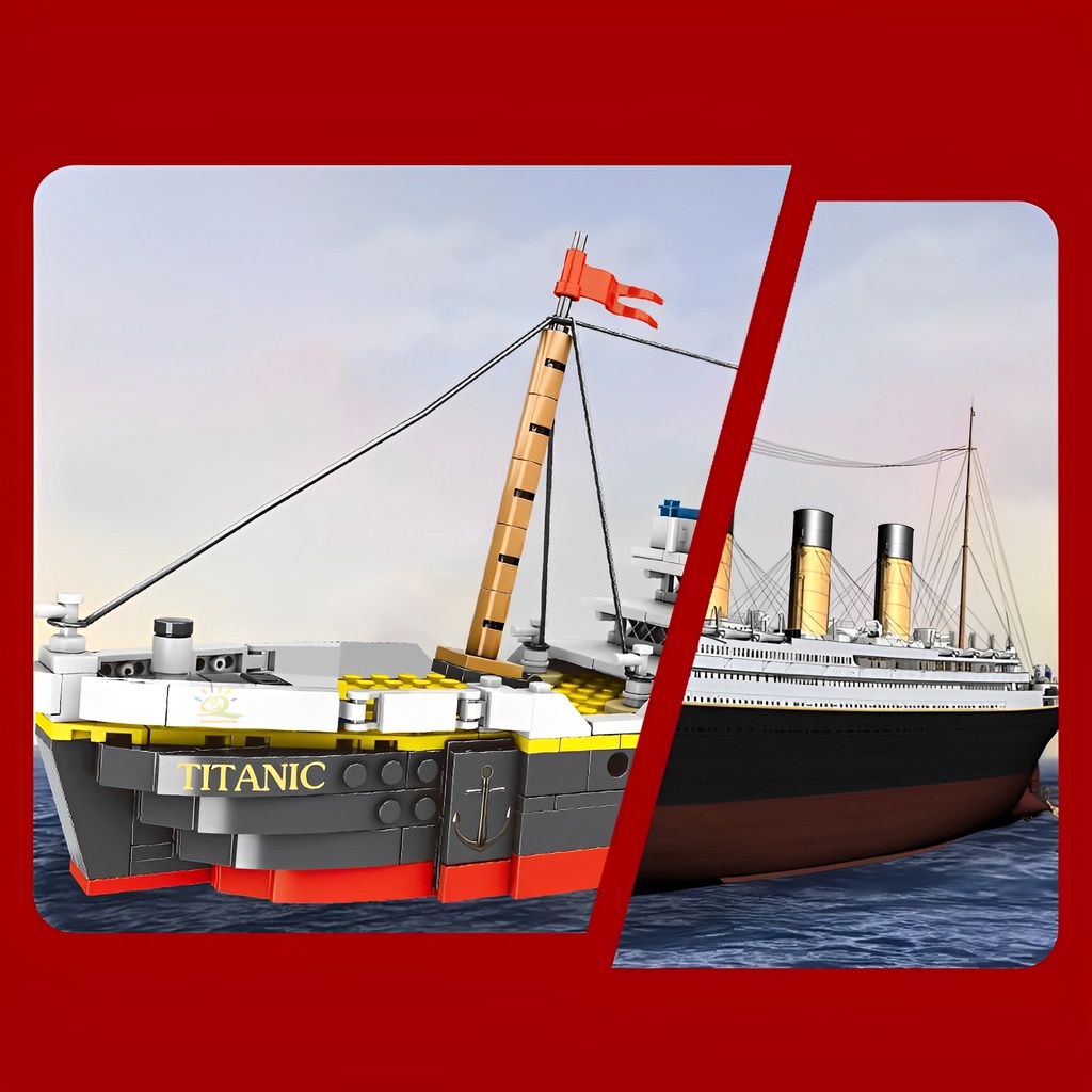 1860 PCS TITANIC CRUISE SHIP MODEL BOAT DIY BUILDING DIAMOND BLOCKS KIT CHILDREN KIDS TOYS