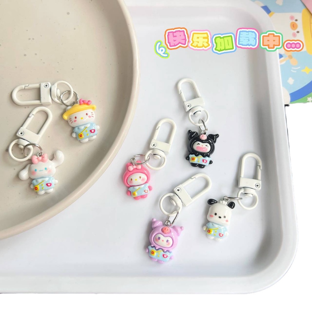 Móc Khóa Hình Chú Chó Sanrio Melody Kuromi Cinnamon Dễ Thương