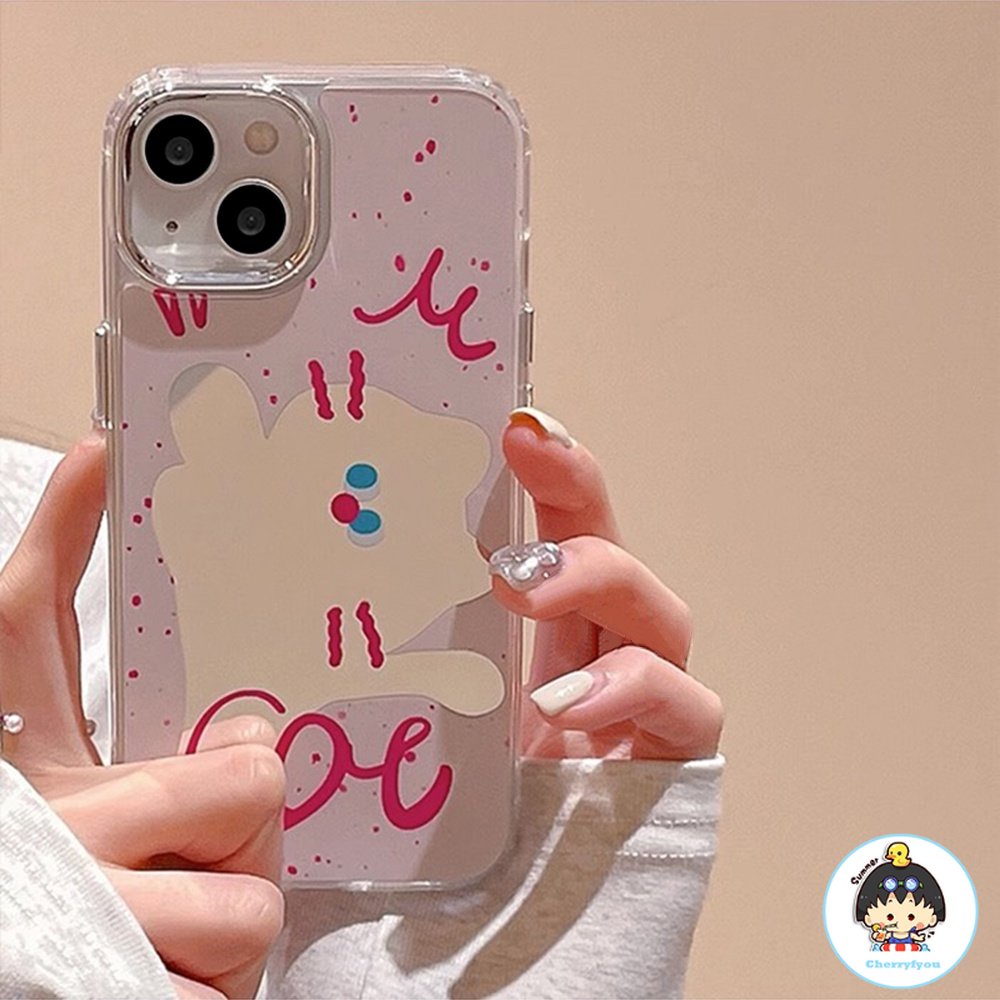 Ốp Điện Thoại Mềm Họa Tiết Mèo Hoạt Hình Gắn Gương Chống Sốc Cho iPhone 14 Pro Max 13 12 11 Pro Max XS XR