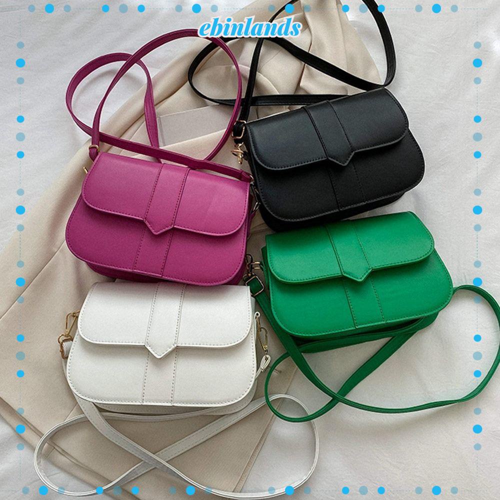 EBINLANDS Túi Đeo Chéo Bằng Da PU Màu Trơn Thời Trang Dành Cho Nữ
