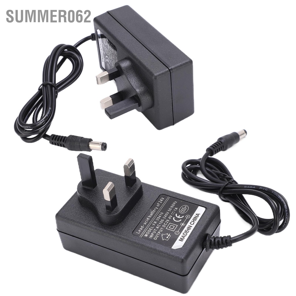 Summer062 Bộ sạc xe tay ga điện tử pin lithium 29 4V 1A cho Phích cắm Vương quốc Anh 100‑240V