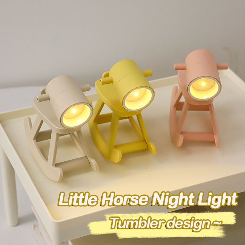 Đèn LED Để Bàn Mini Hình Ngựa Bập Bênh Dễ Thương