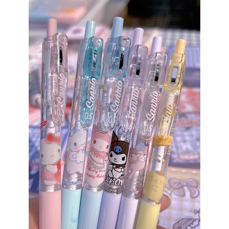 6 CHIẾC Sanrio Giá Trị Cao Đẩy Hành Động Unisex Bút Văn Phòng Sinh Viên Dễ Thương Kawaii Dụng Cụ Học Tập Bỏ Túi KINOSTAR.