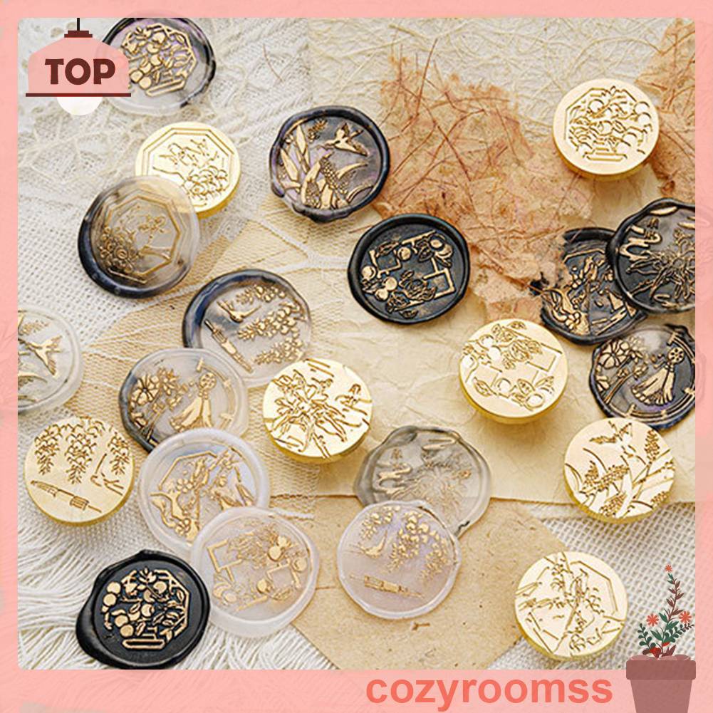 Bộ 24 Con Dấu Bằng Đồng Dùng Trang Trí DIY