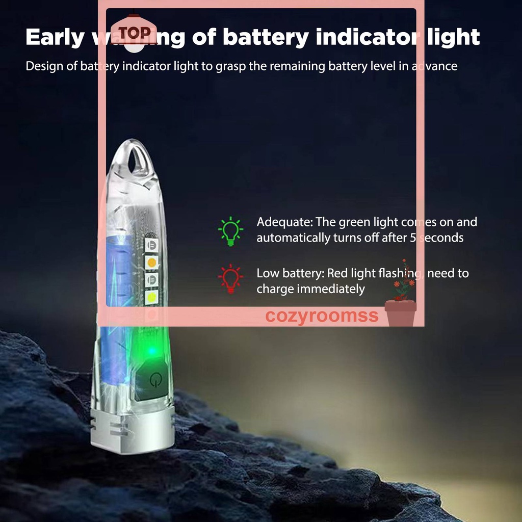 Móc Khóa Đèn Pin Mini USB Loại C Phát Hiện Tia UV