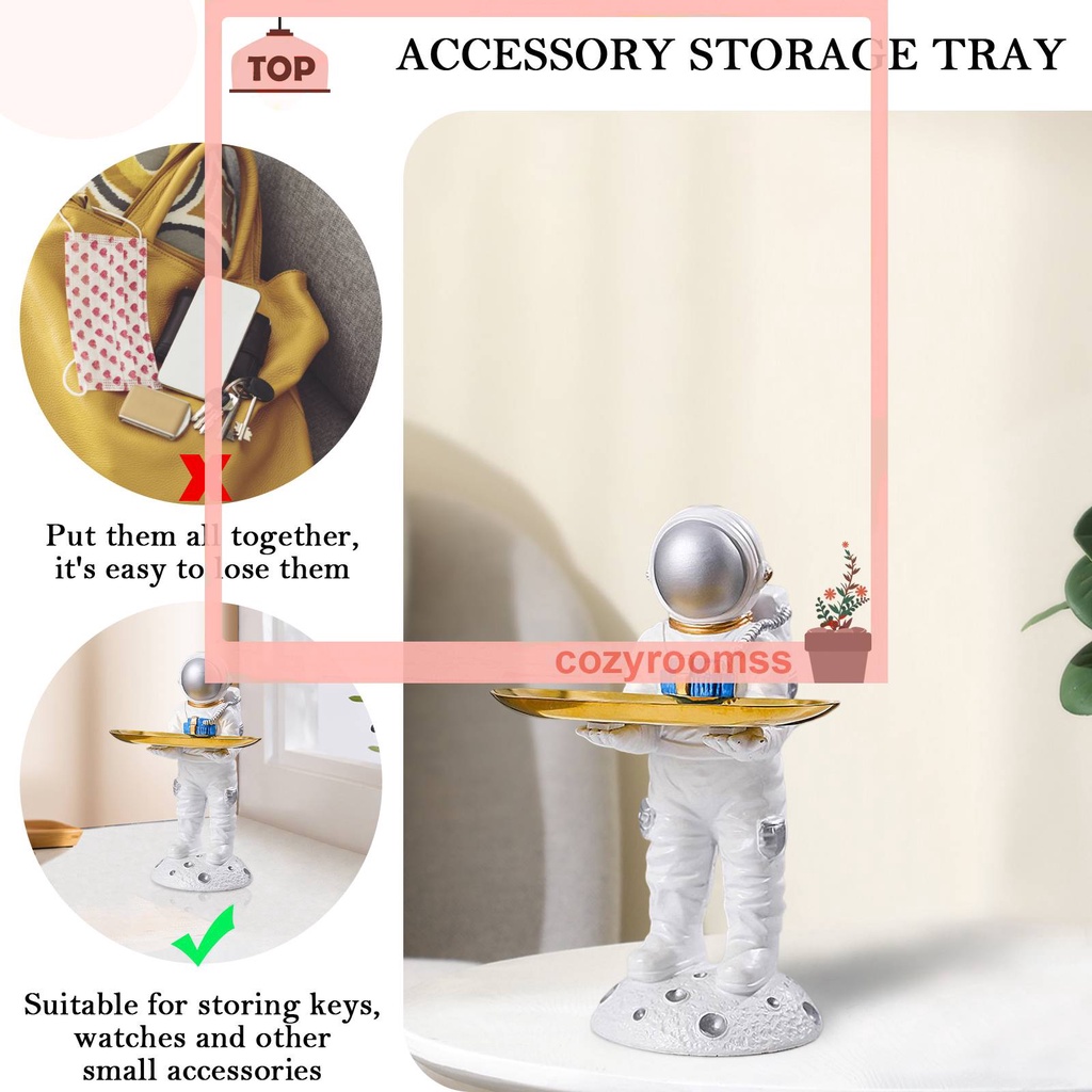 Khay Đựng Chìa Khóa Bằng Nhựa Resin Hình Phi Hành Gia Trang Trí Nhà Cửa