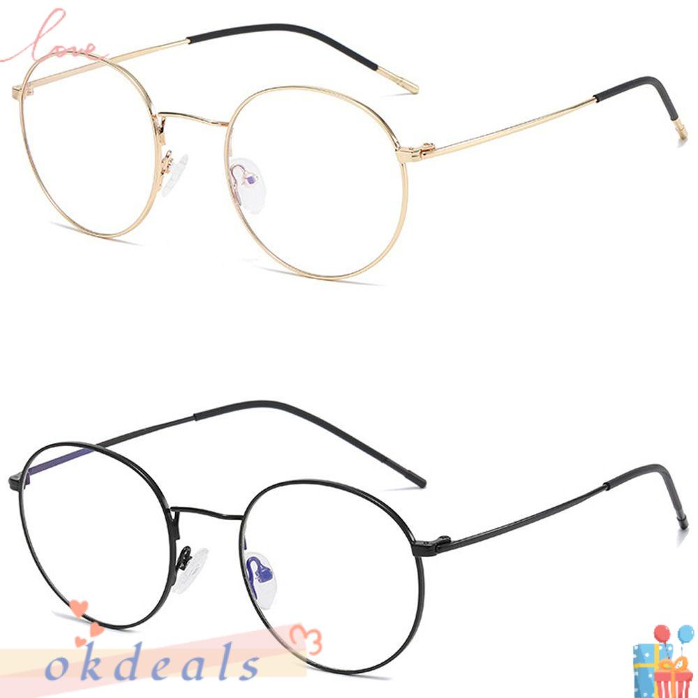OKDEALS Mắt Kính Gọng Tròn Bằng Kim Loại Siêu Nhẹ Chống Ánh Sáng Xanh Phong Cách Cổ Điển Thời Trang Cho Nam Và Nữ