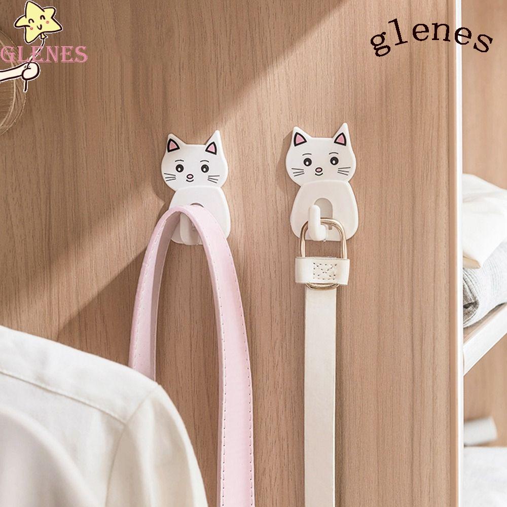 Set 5 Móc Treo Áo Khoác Hình Mèo Bằng Nhựa Không Đường May Chịu Tải Mạnh