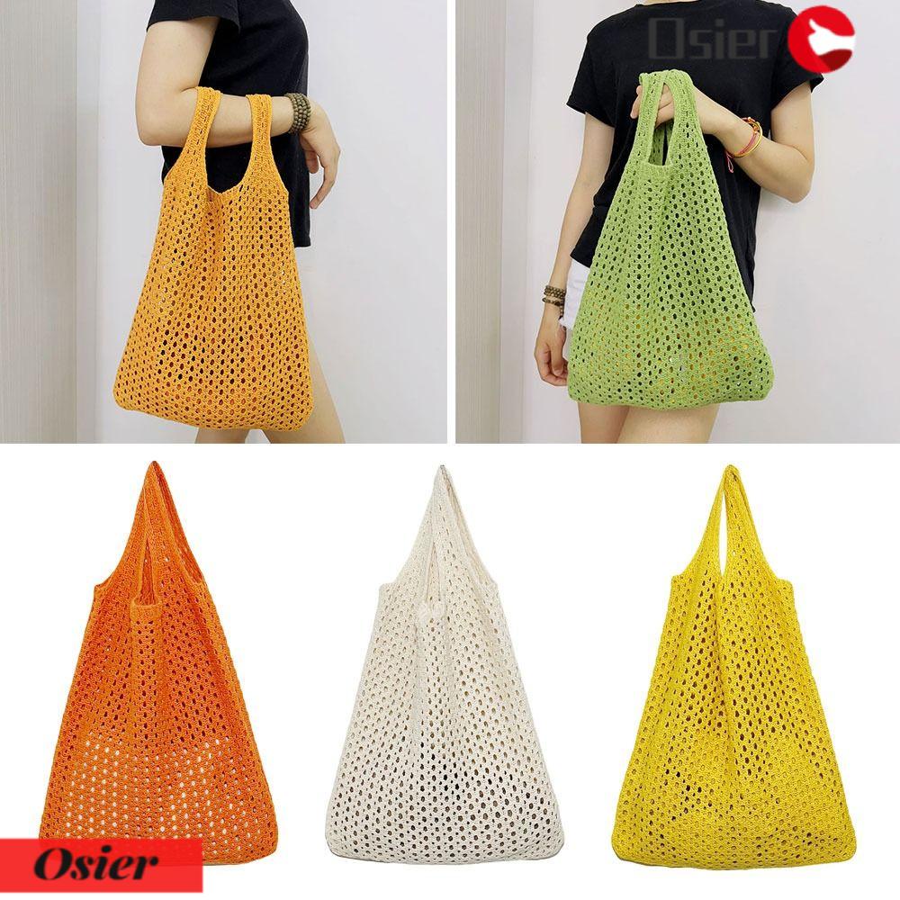 OSIER1 Túi Xách Nữ Đan Móc Bằng Tay Sức Chứa Lớn