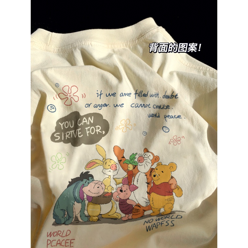 Áo Thun Tay Ngắn Chất Liệu 100% Cotton Họa Tiết Hoạt Hình Phong Cách Hàn Quốc Cho Cặp Đôi Thời Trang 2023