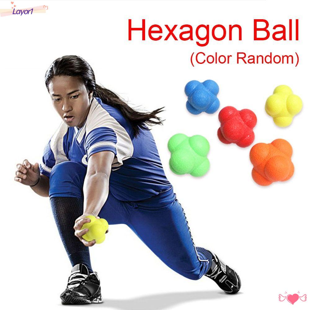 Bóng Lục Giác Bằng Cao Su 5.5cm LAYOR1 Màu Sắc Ngẫu Nhiên Dùng Luyện Tập Phản Xạ