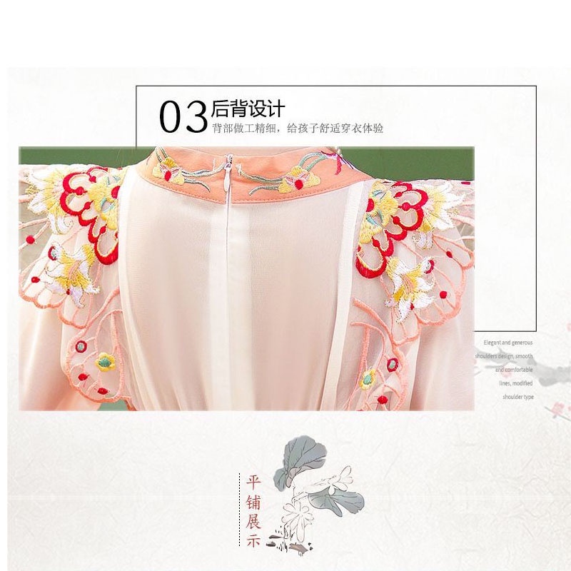Đầm Công Chúa Hán Phục Vải Voan Thời Trang 2023 Cao Cấp Cho Bé Gái