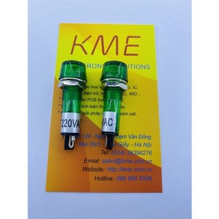 Đèn báo 220vac 10mm xd10-3 màu xanh