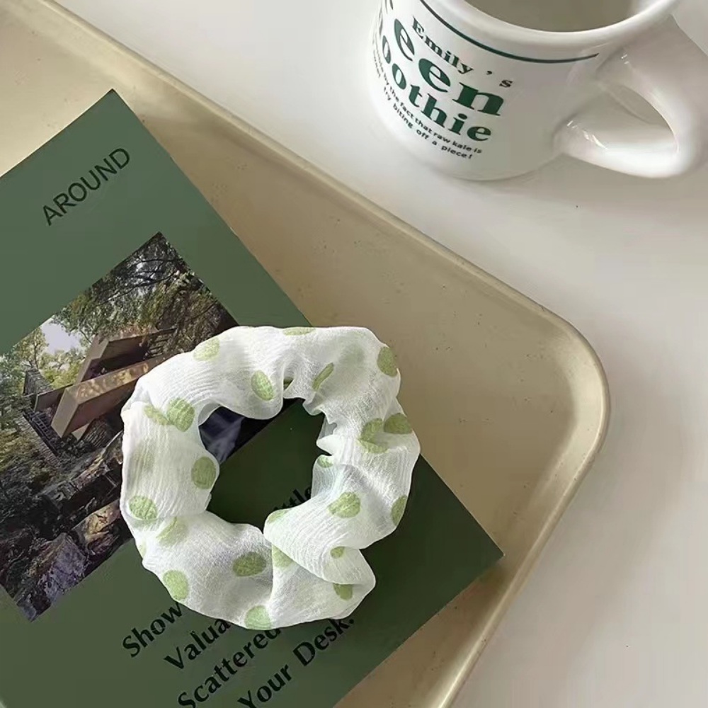 Dây Buộc Tóc Cao Su Vải Lưới Màu Xanh Lá Thời Trang Xuân Hè Đơn Giản DULA777