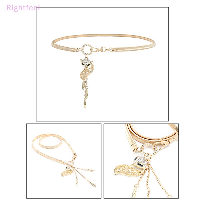 Thắt Lưng Dây Xích Tròn Bằng Kim Loại Màu Vàng Đồng Trang Trí Đầm / Đầm Nữ Mới