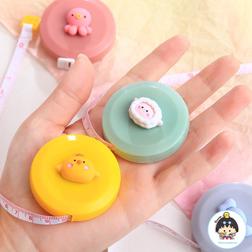 Thước Dây Mini Đo Chiều Cao Đa Năng 3D Họa Tiết Động Vật Hoạt Hình Dễ Thương Độ Chính Xác Cao Di Động Tiện Dụng Cho Thợ May /