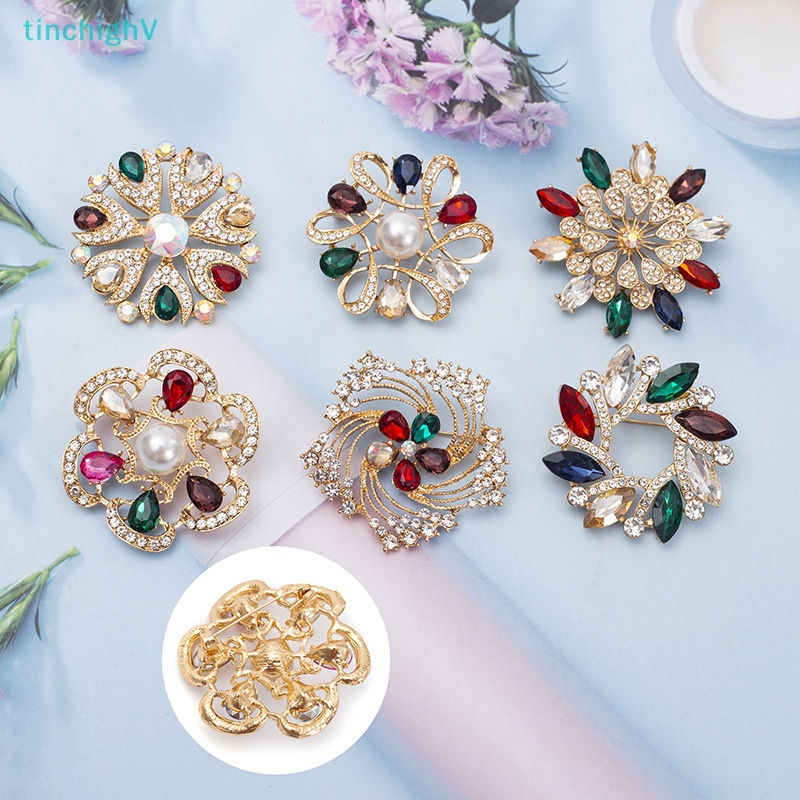 Ghim Cài Áo Hình Hoa Đính Đá Nhiều Màu Sắc Phong Cách Hàn Quốc