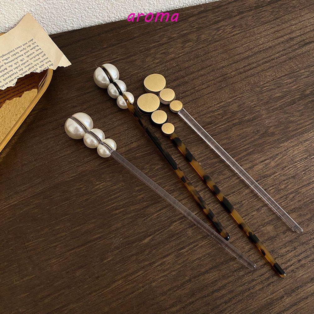 AROMA Kẹp Tóc Đính Ngọc Trai Nhân Tạo Phong Cách Cổ Điển Cho Nữ