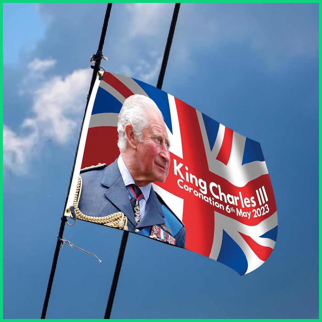 Lá Cờ King Charles III 3 X 5ft Chất Liệu Polyester Dùng Để Trang Trí Vườn