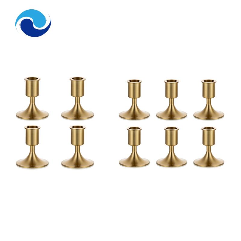 Giá Đỡ Đèn Cầy Bằng Kim Loại Màu Vàng Kim Phong Cách Cổ Điển Độc Đáo Trang Trí Nhà Cửa