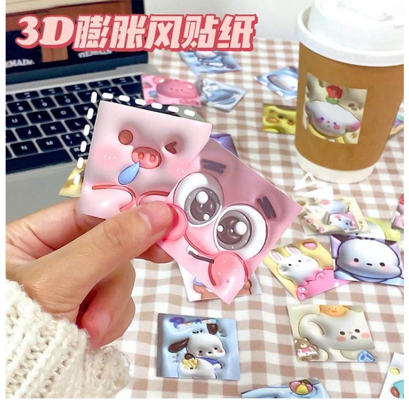 Miếng Dán 3D Hình Chú Chó Pochacco Dễ Thương Chống Thấm Nước Trang Trí Kế Hoạch