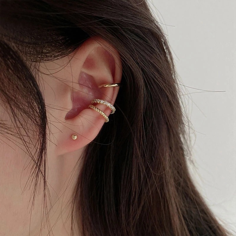 1 Bộ Khuyên Tai Dạng Kẹp Hình Tròn Đơn Giản Bằng Bạc 925