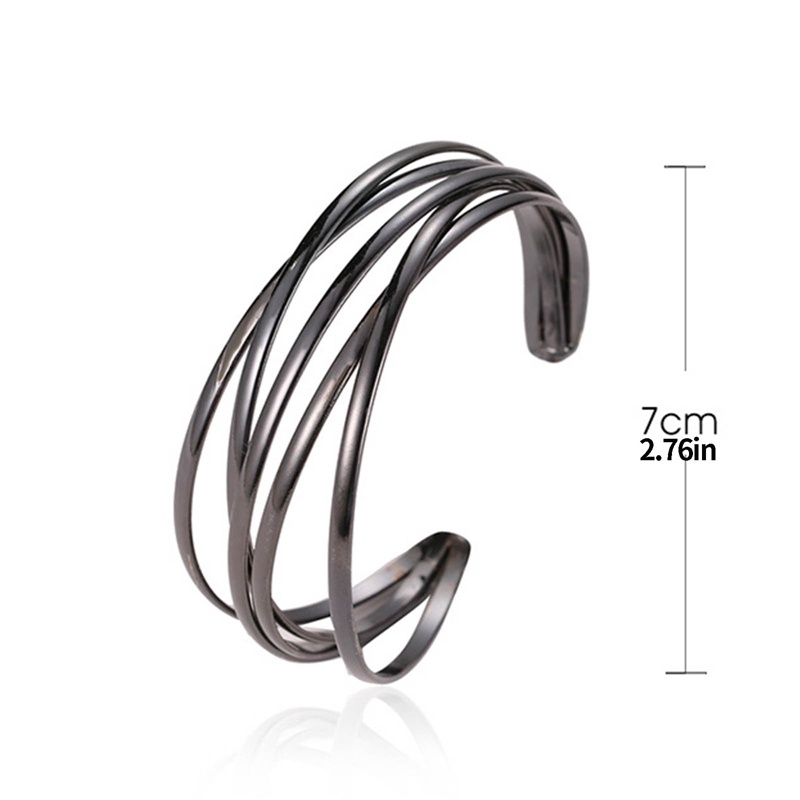 Ygt Vòng Tay Mở Bản Rộng Họa Tiết Tam Giác Xoắn Đôi Bằng Thép Không Gỉ Làm Quà Tặng Thời Trang Cho Nam Và