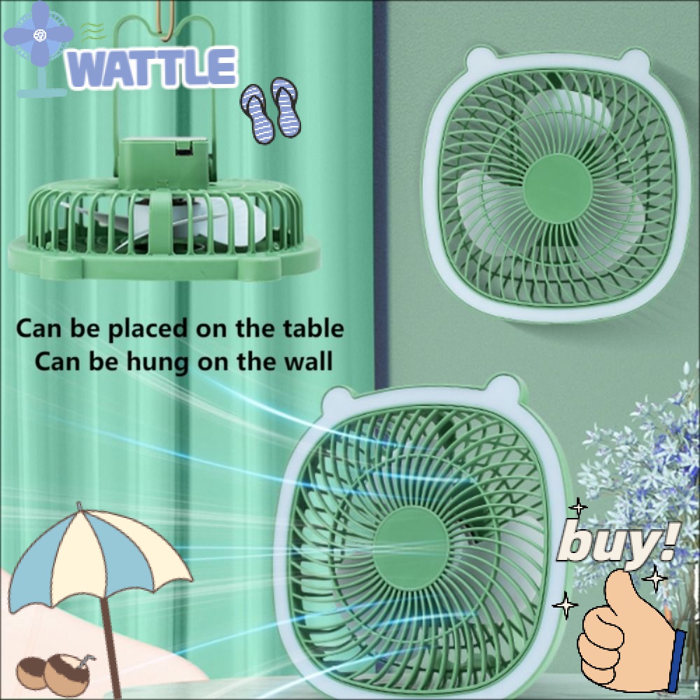 WTTLE Quạt Trần Mini Dạ Quang Có Giá Đỡ Loại C Để Bàn Tiện Lợi Dành Cho Hoạt Động Ngoài Trời