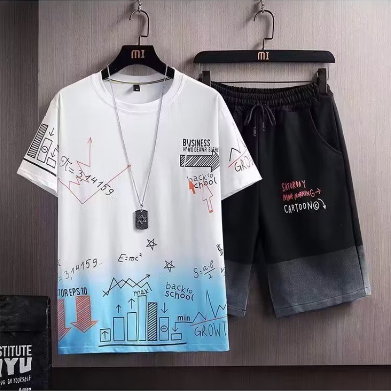 Áo Thun Tay Ngắn Cổ Tròn Dáng Rộng In Họa Tiết Graffiti Phong Cách Đường Phố Hip Hop Thời Trang Mùa Hè Cho Nam