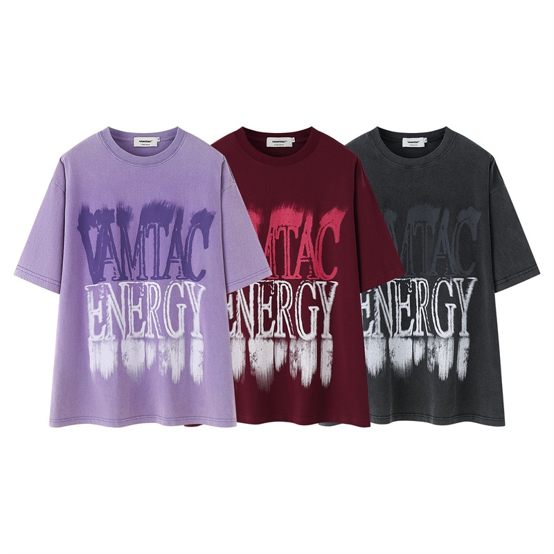 Vamtac Áo Thun Tay Ngắn Dáng Rộng In Chữ Thời Trang Mùa Hè Cho Nam Và Nữ