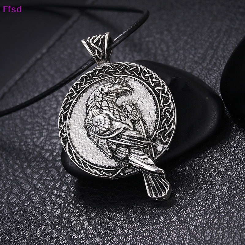 {Ffsd} Vòng cổ Mặt Hình Chim Quạ Đen Viking Raven Làm Quà Tặng Cho Nam Và Nữ