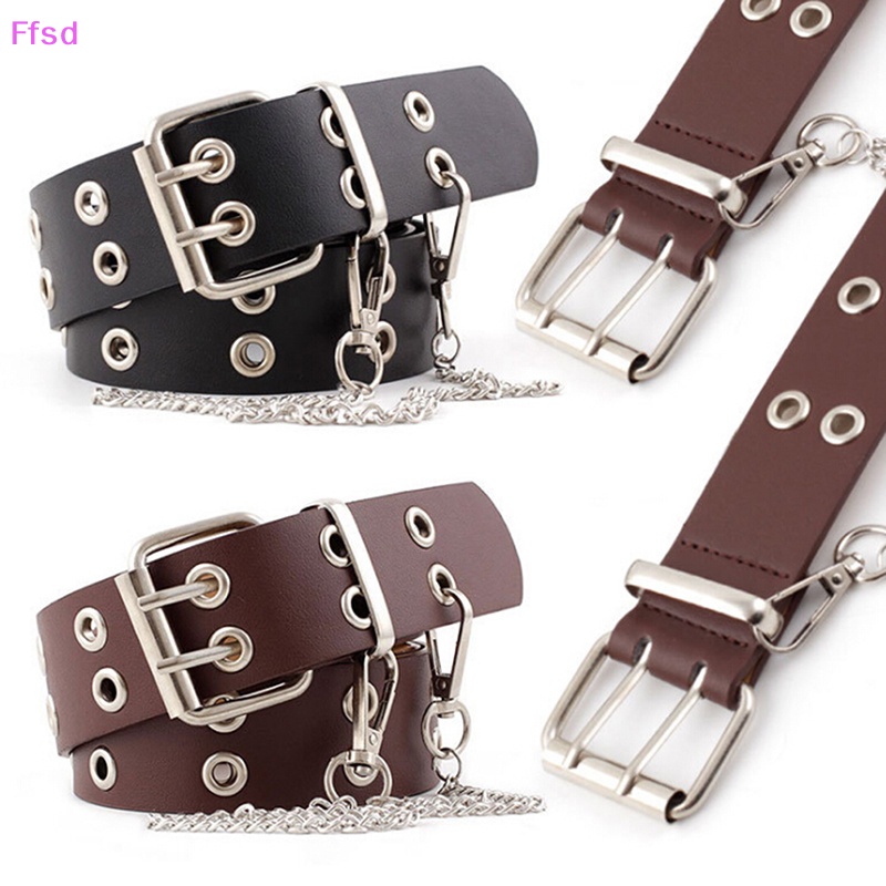 Thắt Lưng Giả Da Phối Xích Thời Trang Punk 2020 Cá Tính Cho Nữ