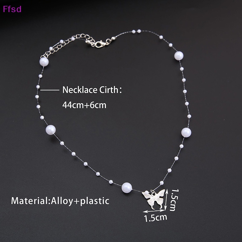 {Ffsd} Vòng cổ Chuỗi Xích Mặt Hình Bướm Lấp Lánh Tinh Tế Quà Tặng Cho Nữ