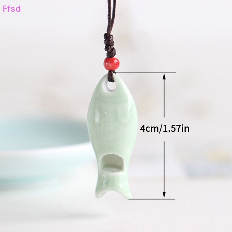 {Ffsd} Vòng cổ Mặt Hình Cá Gốm Sứ Có Còi Làm Quà Tặng Trang Sức Cổ Điển Cho Trẻ Em