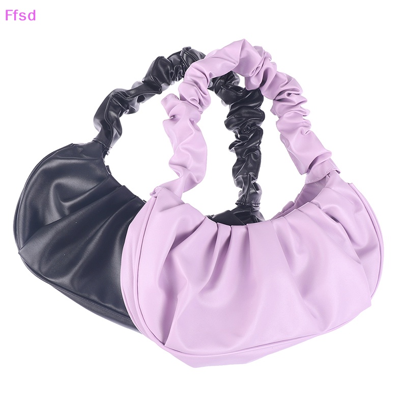 {Ffsd} Túi Xách Da PU Xếp Ly Tay Cầm Hình Đám Mây Mặc Hàng Ngày Mùa Hè Thu * Bán Chạy Cho Nữ