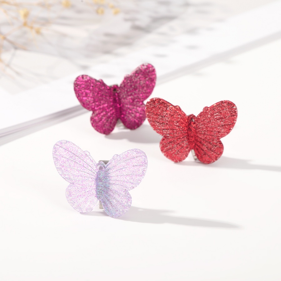 Set 5 Kẹp Tóc Nhựa Hình Bướm Dễ Thương Cho Bé Gái