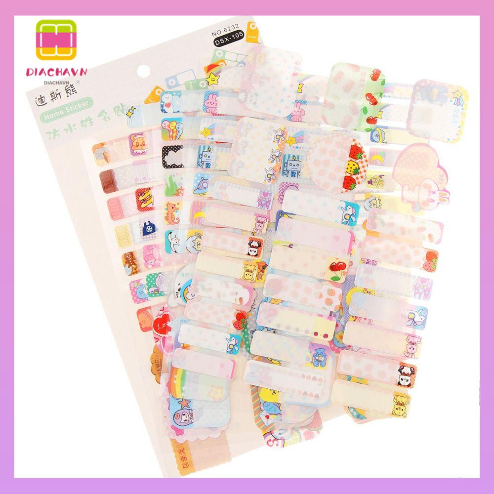 DIACHAVN Nhãn Dán Bình Nước Tự Dính Họa Tiết Hoạt Hình Dễ Thương