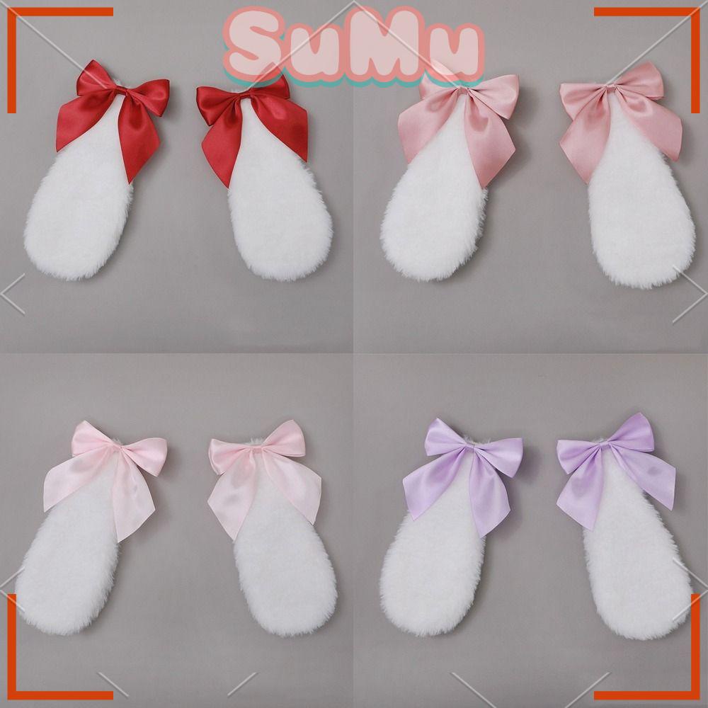 SUMU Kẹp Tóc Hình Tai Thỏ Thắt Nơ Màu Sắc Ngọt Ngào Xinh Xắn ​Kẹp Tóc Thiết Kế Xinh Xắn Thời Trang Cho Bé Gái