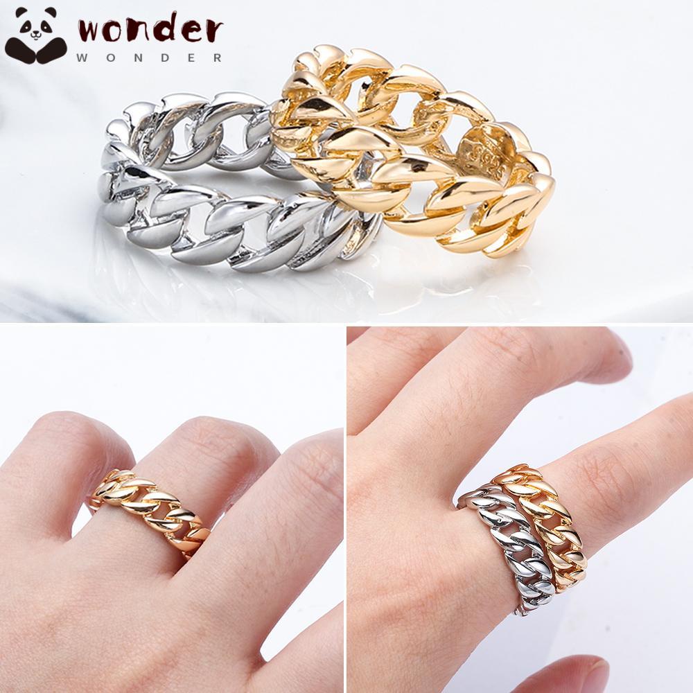 WONDER Nhẫn Inox Dạng Dây Xích Cho Nam Nữ