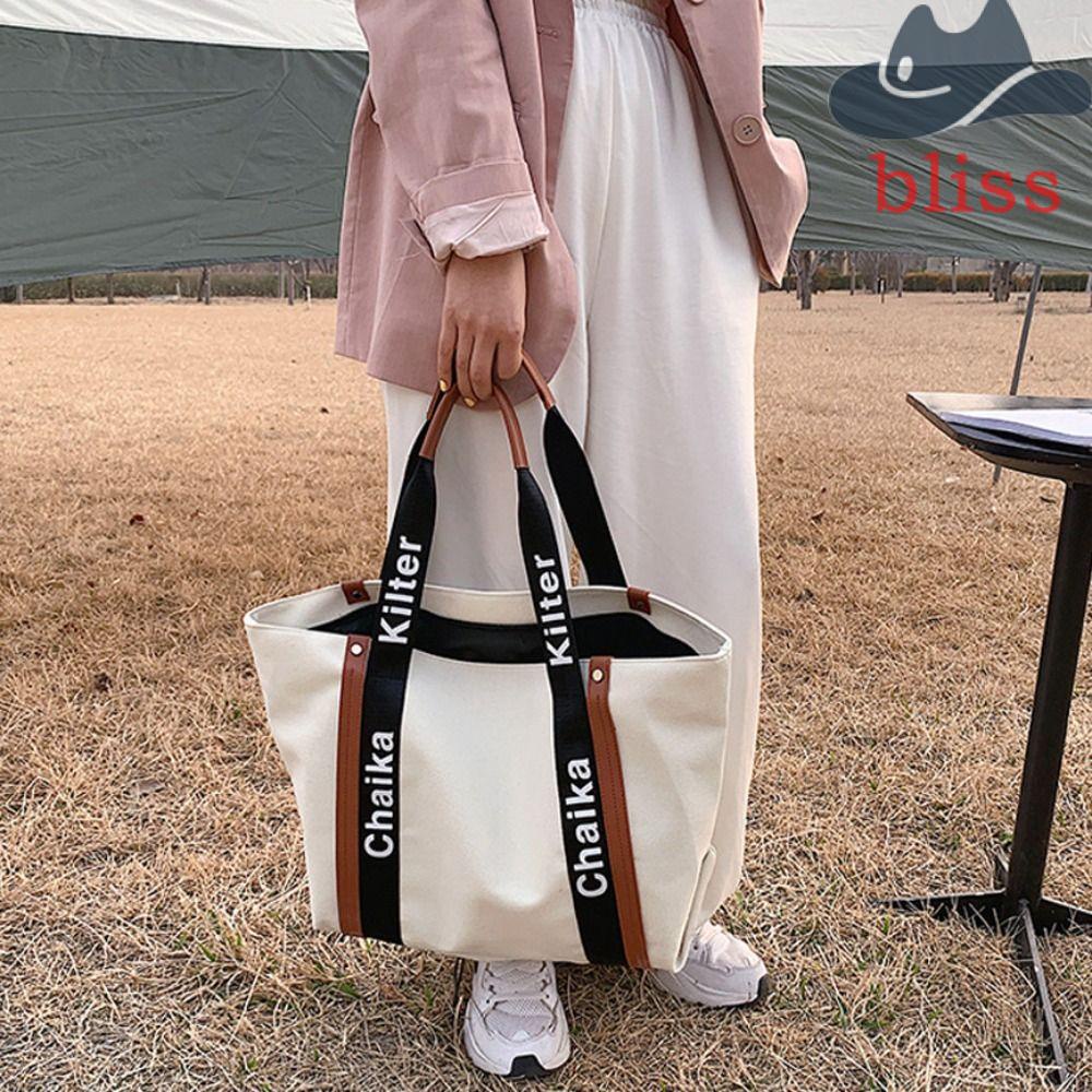 BLISS Túi Xách Canvas Cỡ Lớn In Chữ Thời Trang Cho Nữ