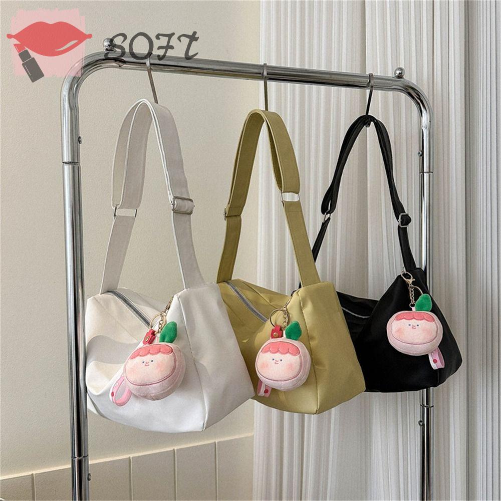 SOFTNESS Túi Xách Da PU Sức Chứa Lớn Màu Trơn Thời Trang Cho Nữ