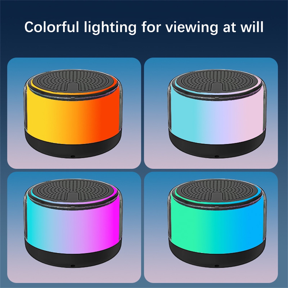 Loa bluetooth subwoofer mini Có Đèn Nhiều Màu Sắc Cho Xe Hơi