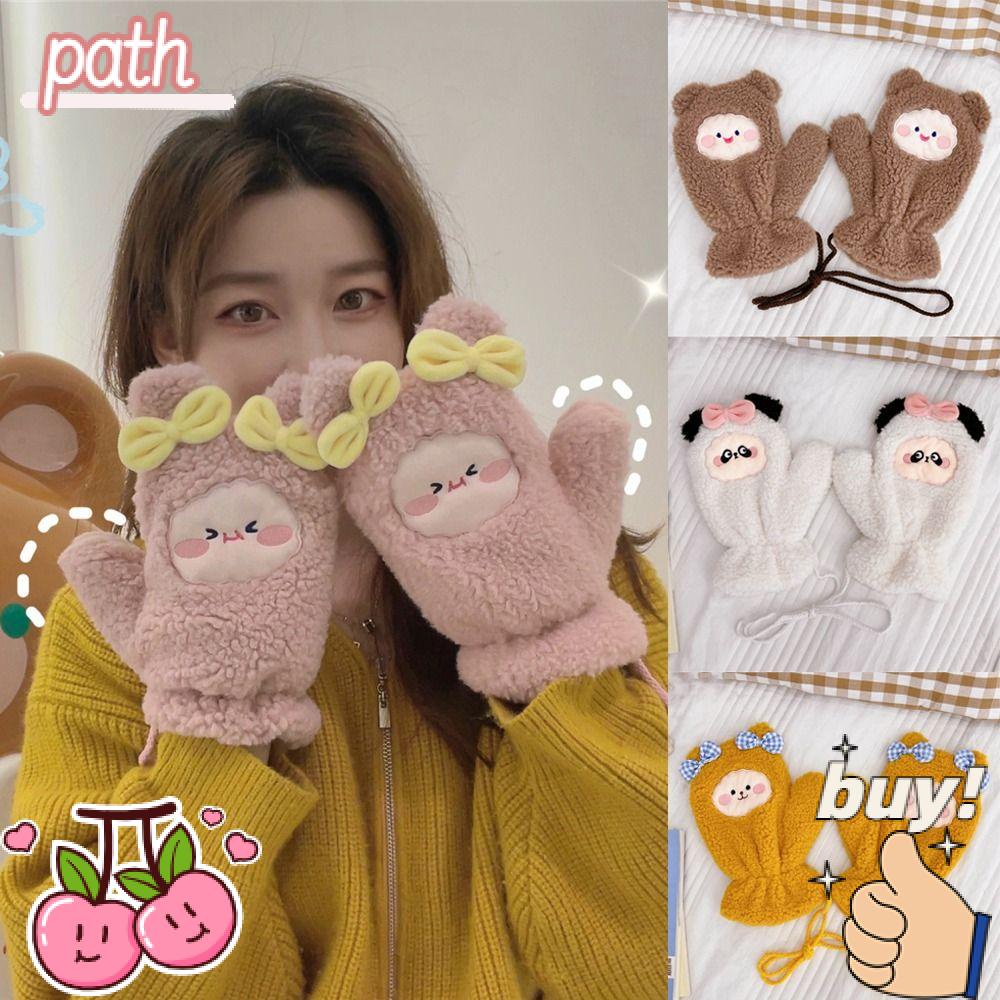 PATH Găng Tay Lông Nhung Mềm Mại Giữ Ấm Mùa Đông Cho Nữ