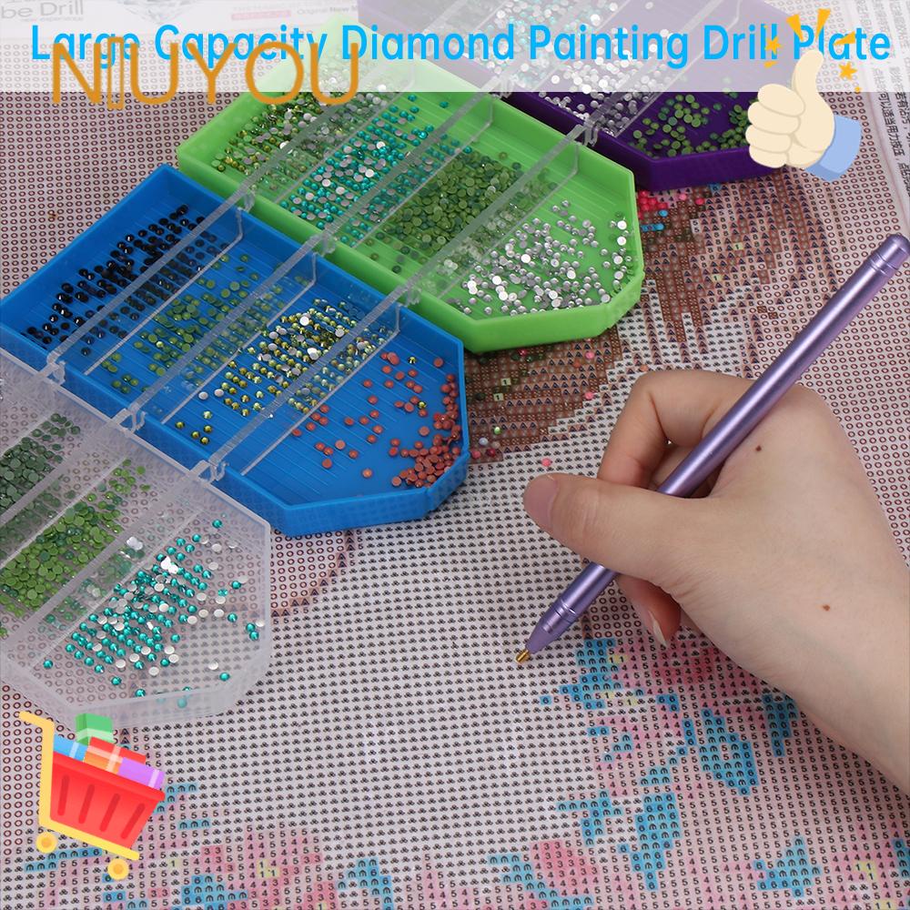 NIUYOU Khay Nhựa Đựng Dụng Cụ Làm Tranh Đính Đá Tiện Lợi