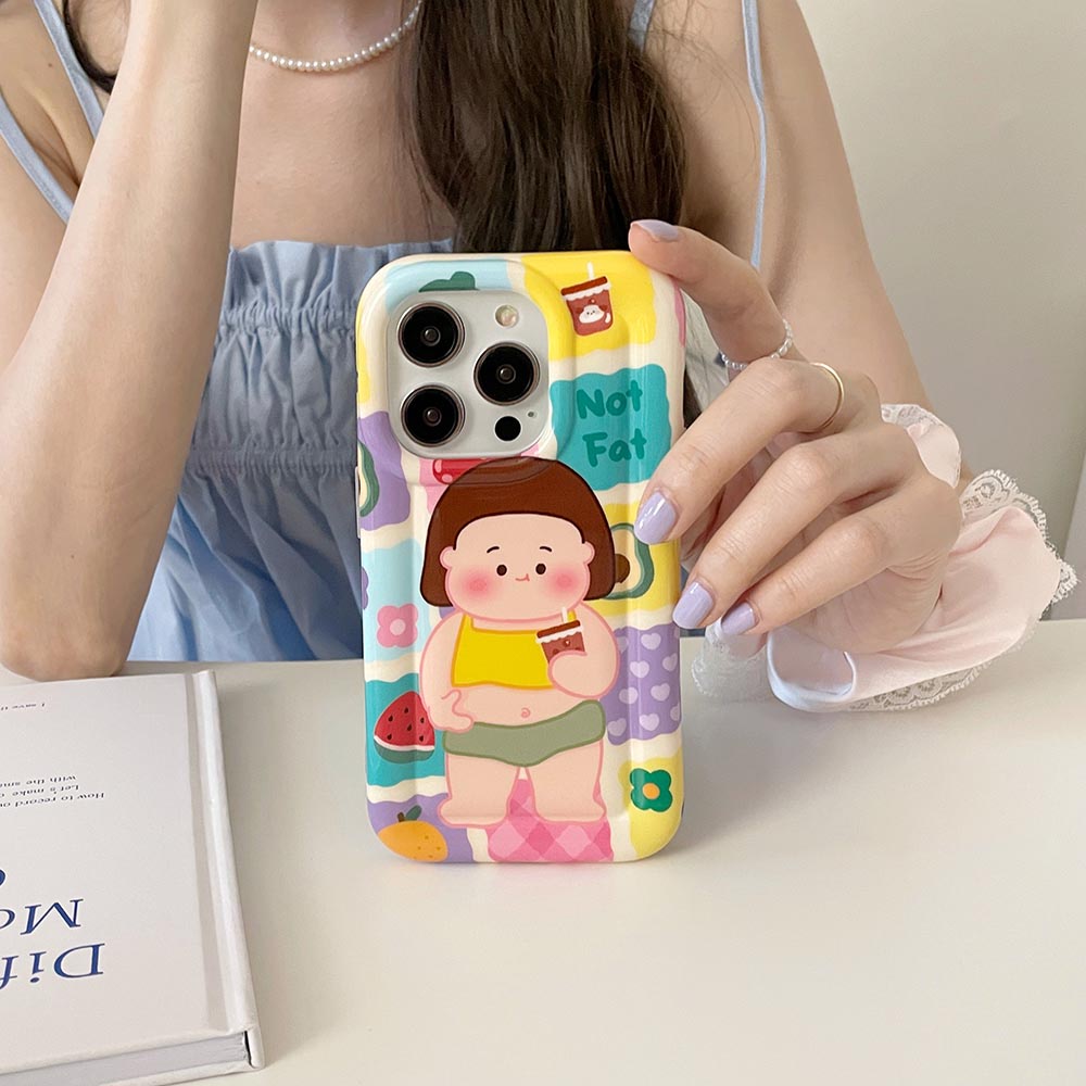 Ốp Điện Thoại Mềm Hình Cô Gái Mũm Mĩm Cho iPhone11 12 12Pro 12Promax 13 13Pro 13Promax 14 14Pro 14Promax