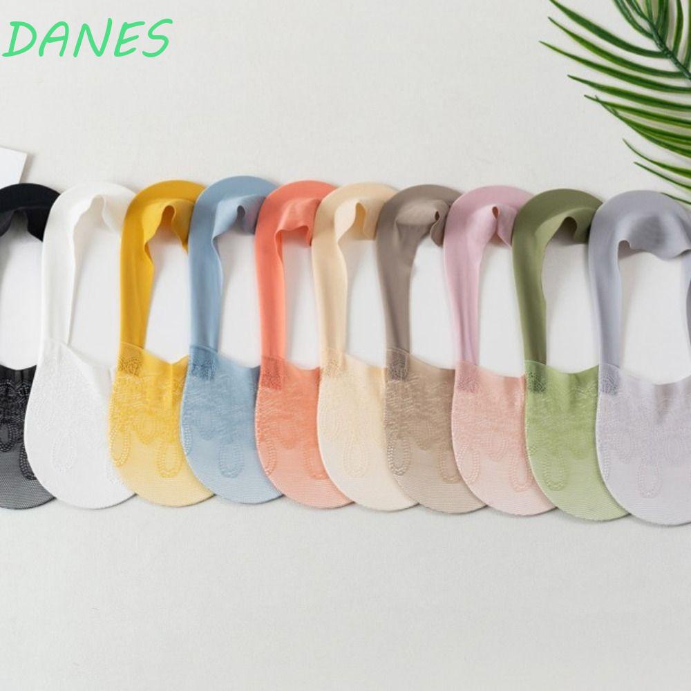 DANES Đôi Vớ Thuyền Phối Ren Lưới Màu Sắc Gradient Dành Cho Nữ